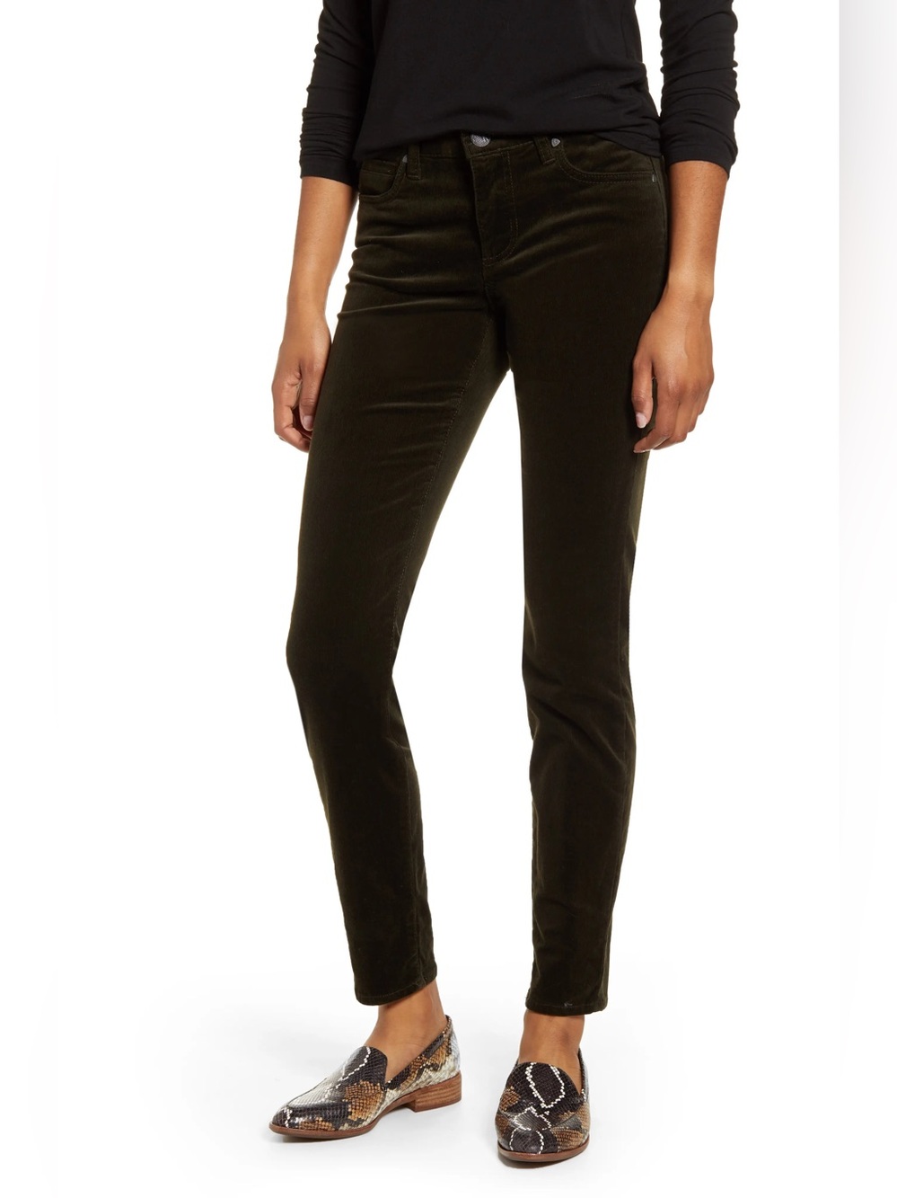 KUT from the Kloth Diana Stretch Corduroy Skinny Pants - Dark Brown Size 14